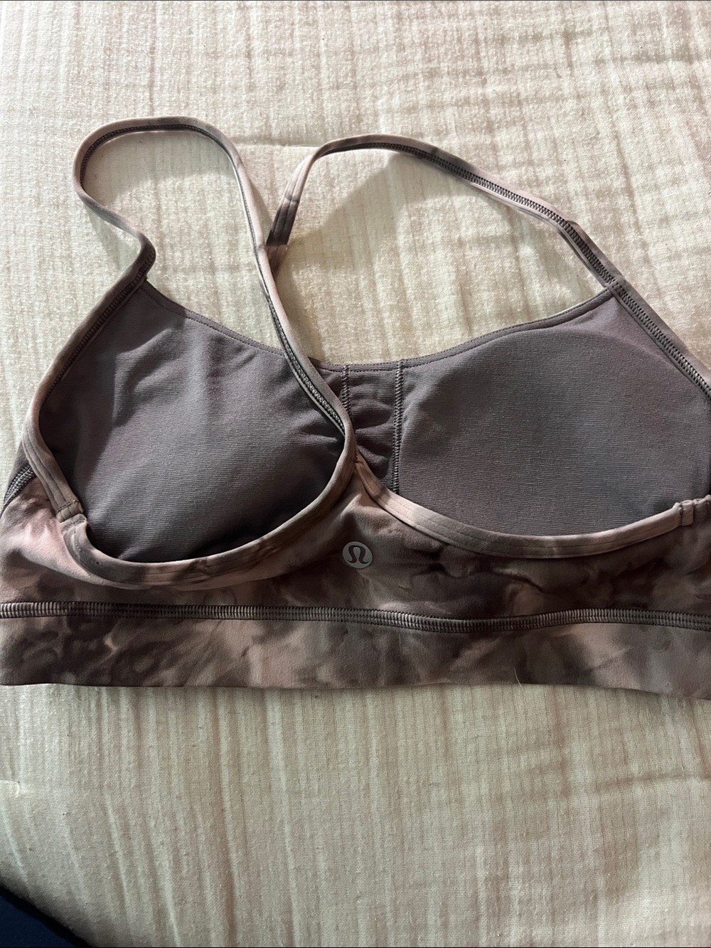 Lulu lemon Y Seamless Tie-Dye bra - Taupe and pink tie dye - Picture 2 of 3